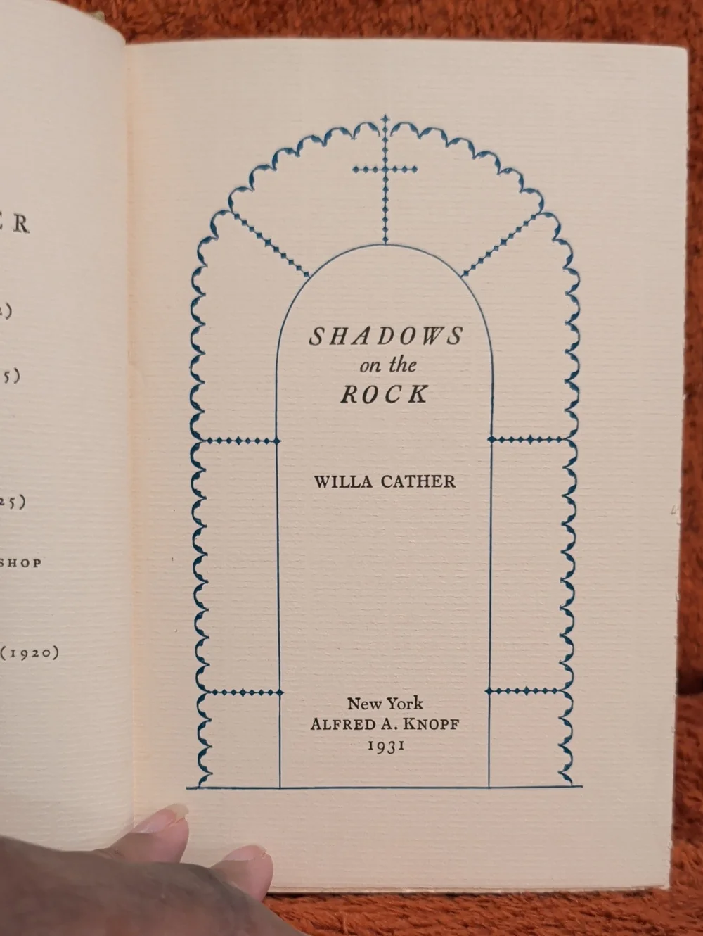 Willa Cather 'Shadows on the Rock' ( Hardcover )